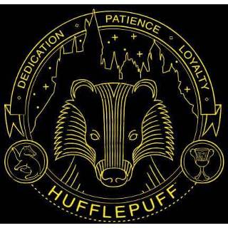 👉 Harry Potter Hufflepuff Badger Badge t-shirt - Zwart - S - Zwart