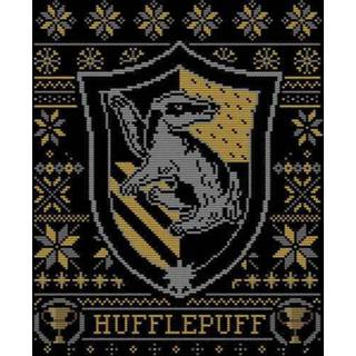 👉 Harry Potter Hufflepuff Crest kerst t-shirt - Zwart - S - Zwart