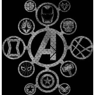 Shirt vrouwen zwart s Avengers Distressed Metal Icon Dames T-shirt - 5059478255325