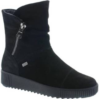 👉 Leer rubber damesschoenen vrouwen zwart Remonte Tex-enkellaars winterwarm!