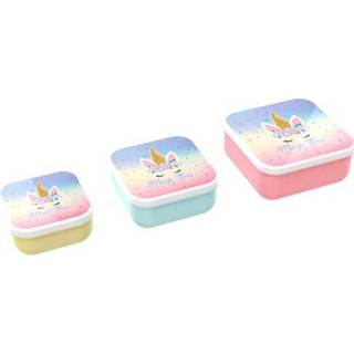 👉 Roze polypropyleen junior Lunch Buddies fruitbox Unicorn 3 delig 5420065980928