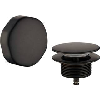 👉 Zwart mat luxe Knop/plug Badoverloop Wiesbaden Inclusief Badvulfunctie 8719956084454