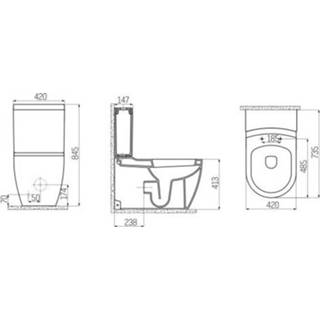 👉 Toiletpot keramiek wit grande staand toilet ovaal spoel beide Boss & Wessing Onder En Muur Aansluiting 8698531150572