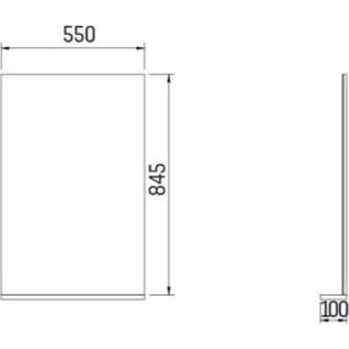 👉 Badkamer spiegel rechthoek wand mass zwart Badkamerspiegel Boss & Wessing 55x84.5cm Met Planchet 5404024106932