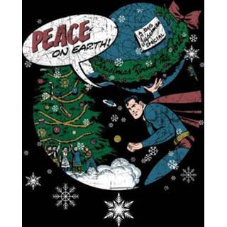 DC Superman Peace On Earth Women's Christmas T-Shirt - Black - 3XL - Zwart