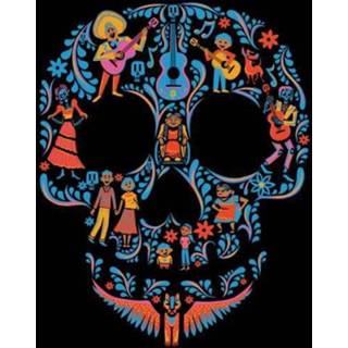 👉 Disney Coco Skull Patroon Dames T-shirt - Zwart - M - Zwart