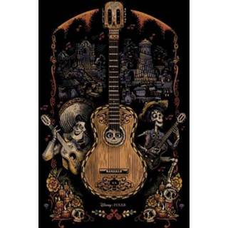 👉 Poster XL male zwart Disney Coco Guitar Trui - 5056253804136