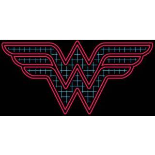 Justice League Wonder Woman Retro Grid Logo Women's T-Shirt - Black - 3XL - Zwart