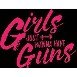 👉 Shirt vrouwen zwart 3XL XXXL meisjes Girls Just Wanna Have Guns Dames T-shirt - 5059478520591