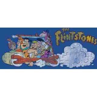 👉 Shirt male Royal Blue s blauw The Flintstones Family Car Distressed T-shirt - 5059478180078