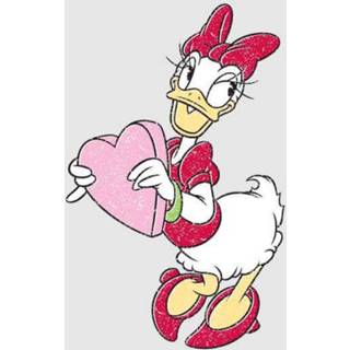 👉 Shirt grijs s vrouwen Disney Katrien Duck Love Heart dames t-shirt - 5059478786164