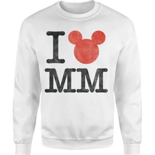 👉 Trui unisex wit MM s Disney Mickey Mouse I Heart - 5056104556740