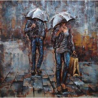 👉 Wanddecoratie wandelaars onder de paraplu