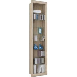 👉 Vitrine eiken spaanplaat hangkast Bora 169 cm hoog in