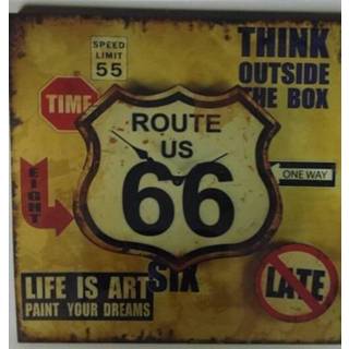 👉 Wandklok metaal Route 66