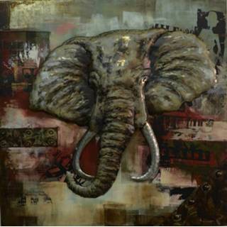 👉 Wanddecoratie Olifant metaal