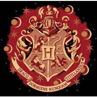 👉 Shirt zwart s vrouwen Harry Potter Hogwarts Christmas Crest dames t-shirt - 5059478928878