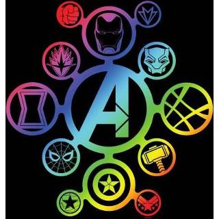 Avengers Rainbow Icon Dames T-shirt - Zwart - 3XL - Zwart