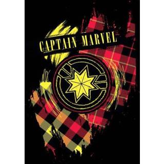 👉 Shirt s zwart vrouwen Captain Marvel Tartan Patch dames t-shirt - 5059478751711