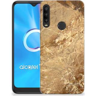 👉 Siliconen hoesje marmer Alcatel 1SE (2020) TPU Creme 8720215346992