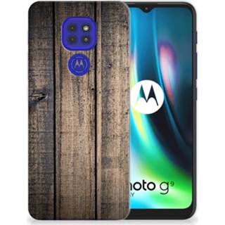 👉 Bumper hoesje Motorola Moto G9 Play | E7 Plus Steigerhout 8720215496369