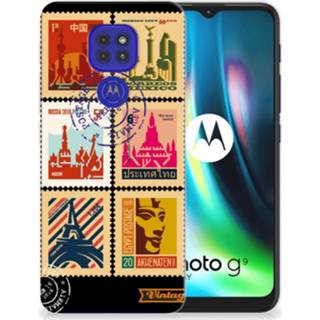 👉 Postzegel siliconen Motorola Moto G9 Play | E7 Plus Back Cover Postzegels 8720215257618