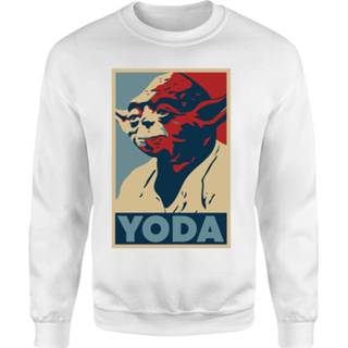 👉 Poster s wit male Star Wars Yoda Sweatshirt - White 5059478286916