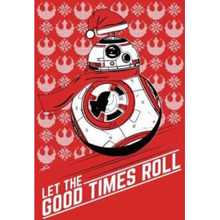 👉 Shirt rood s male Star Wars Let The Good Times Roll kerst T-shirt - 5059478429085