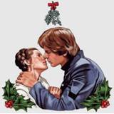 👉 Shirt vrouwen grijs s Star Wars Mistletoe Kiss Women's Christmas T-Shirt - Grey 5059478619424
