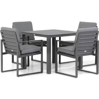 👉 Tuinset antracite aluminium dining sets grijs-antraciet Santika Zaga/Pallazo 90 cm 4-delig 7423612873849