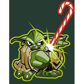 👉 Shirt s vrouwen Forest Green donkergroen Star Wars Candy Cane Yoda Women's Christmas T-Shirt - 5059478621823