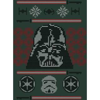 👉 Shirt Forest Green s vrouwen donkergroen Star Wars Darth Vader Face Knit Women's Christmas T-Shirt - 5059478623834