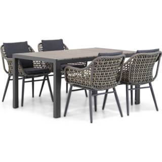 👉 Tuinset Mixed Black-Taupe dining sets taupe-naturel-bruin Lifestyle Dolphin/Young 155cm 5-delig 7423611528504