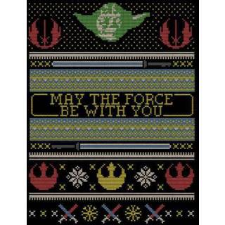 👉 Male zwart s Star Wars May The Force Be With You Pattern kersttrui - 5059478428309