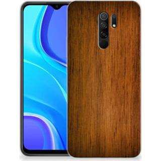 Bumper hoesje hout Xiaomi Redmi 9 Donker 8720215021721
