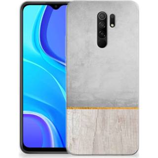 👉 Bumper hoesje Xiaomi Redmi 9 Wood Concrete 8720215855562