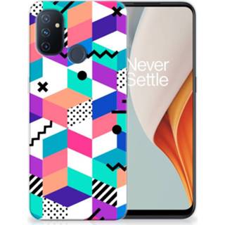 👉 Houten blok OnePlus Nord N100 TPU Hoesje Blokken Kleurrijk 8720215876536