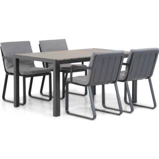 👉 Tuinset antracite aluminium dining sets grijs-antraciet Lifestyle Estancia/Young 155cm 5-delig 7423601366352