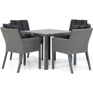 👉 Tuinset off black dining sets grijs-antraciet Garden Collections Oxbow/Varano 90 cm 5-delig 7423604631624