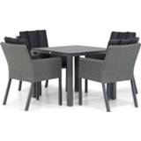 👉 Tuinset off black dining sets grijs-antraciet Garden Collections Oxbow/Pallazo 90 cm 4-delig 7423614739792