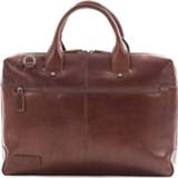 👉 Laptoptas bruin leer ritssluiting unisex rock Plevier Flint 15,6 inch Donker 8719874260657