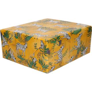 👉 Inpakpapier bruin Inpakpapier/cadeaupapier met zebra design 200 x 70 cm