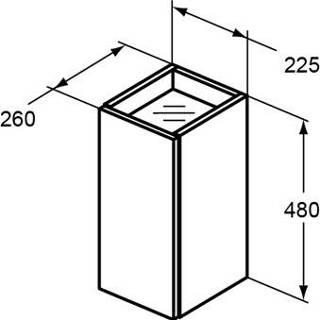 👉 Wastafel onderbouwkast tonic ii Ideal Standard zijmeubel m. 1 deur softclose 22.5x26x48cm links glanswit 3391500571952