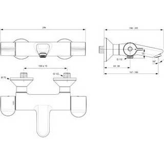👉 Badkraan chroom Ideal Standard Ceraplus 2 m. niet afsluitbare koppelingen omstel cool body HOH=15cm geschikt v. thermische desinfectie 4015413340625