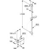 👉 Douchekraan chroom douchekop Kludi Logo Dual Shower System m. thermostatisch HOH=15cm handdouche 3S en glijstang 110cm 4021344088840