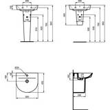 👉 Wastafel wit wastafels Connect Air Ideal Standard Arc m. 1 kraangat overloop 50x45cm 5017830526056