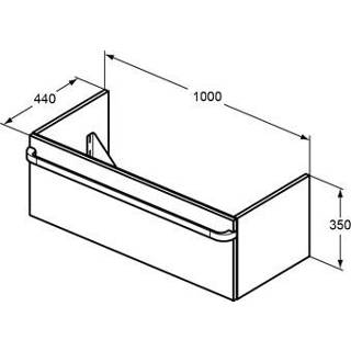 👉 Wastafelonderbouwkast wastafel onderbouwkast tonic ii Ideal Standard m. 1 lade softclose 100x44x35cm incl. IdealFlow sifon z. greep glanswit 3391500571655