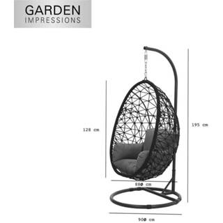 👉 Zwart aluminium Garden Impressions swing chair egg Panama - rope 8713002109429