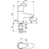 👉 Toiletkraan chroom fonteinkraan Ideal Standard Ceraplus 2 m. vaste zelflegende uitloop greep 4cm 3800861059738