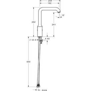 👉 Keukenkraan chroom Hansa Hansaprimo 1-gats m. zijbediening 150° draaibare uitloop 19.2cm 4015474274921